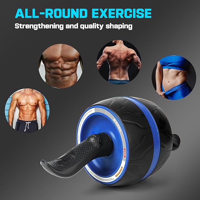 Ab Roller Wheel with Knee Pad Mat,Automatic Rebound Abdominal Wheel Abs Workout Equipment,Home Gym Equipment,No Noise Ab Wheel for Men&Women Abdominal