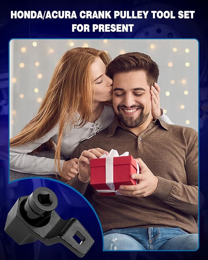 BETOOLL 19 mm Harmonic Balancer Socket & 50mm Crankshaft Crank Pulley Wrench Holder Tool Removal Holding Spanner kit Compatible with Honda and Acura Engines