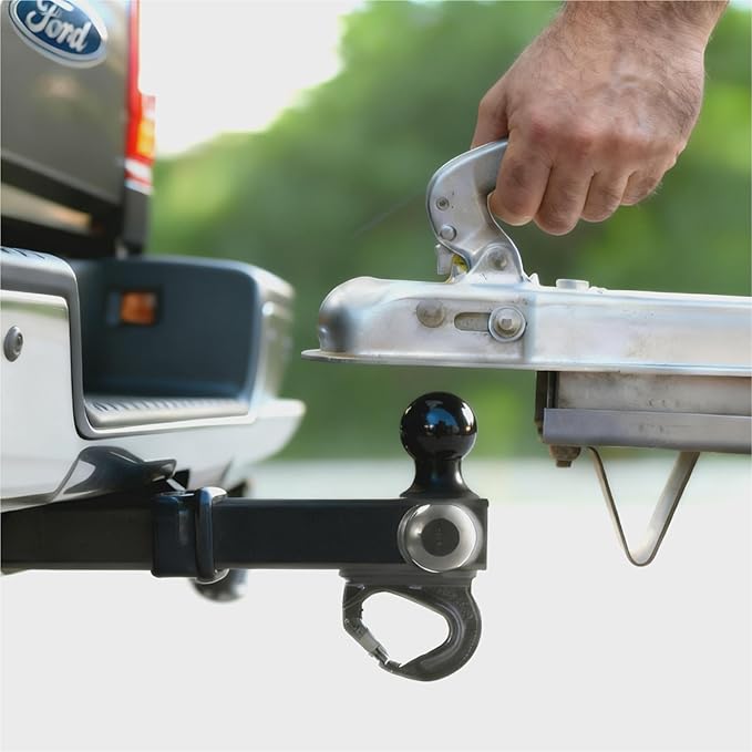 Trailer Hitch, Tri Ball Hitch with Tow Hook, 1 7/8 Ball Hitch, 2 inch Ball Hitch, 2 5/16 Ball Hitch, Premium Black E-Coat, Rust Resistant 2 inch Receiver Hitch, 10,000 lbs GTW
