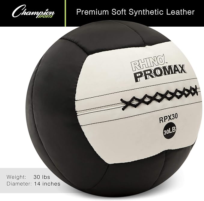 Champion Sports RPX16 Rhino Promax Slam Balls, 16 lb, Soft Shell with Non-Slip Grip, Medicine Wall Exercise Ball for Weightlifting, Plyometrics, Cross Training, & Home Gym Fitness