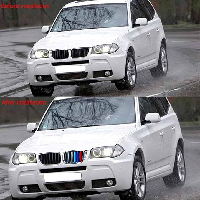 Automotive Grille Inserts for BMW X3 E83 LCI 2007-2010 7 Grilles, Front Grill Accessories