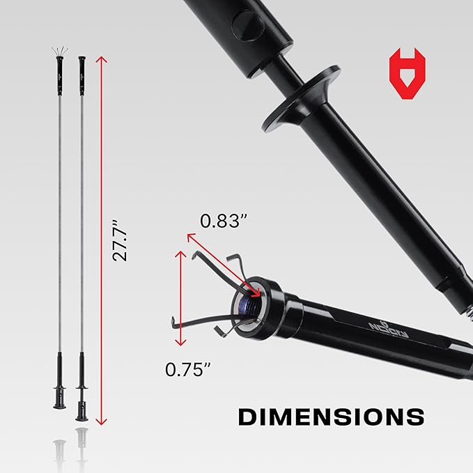 NoCry Magnetic Flexible Claw Grabber Pickup Tool with Bright LED Light - 27.7in Long Magnetic Pickup Tool, Retractable Claw Grabbing Tool, Magnetic Grabber Tool with 5lb Pull Strength Pick Up Tool