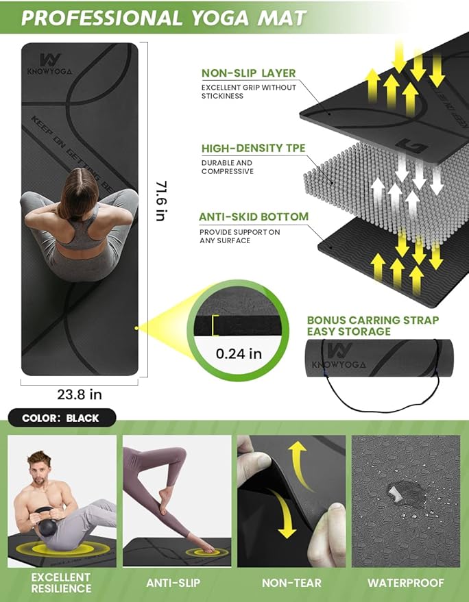 Yoga Starter Kit 12 in 1 - Yoga Set Include Yoga Mat, Foam Roller, 4 Resistance Bands, Yoga Blocks 2 Pack with Strap, 2 Peanut Massage Balls, Yoga kit and Sets for Beginners