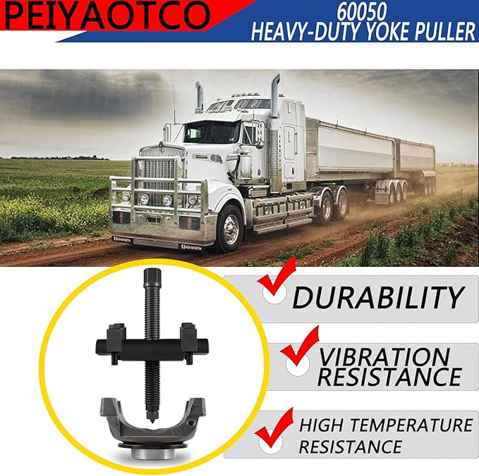 60050 Heavy-Duty Yoke Puller for Class 6-8 Trucks and Equipment,Replace 10803 Yoke Puller, Heavy Duty Yoke Removal Tool Kit Semi Truck Yoke Remover with 12 Pcs Flange Bolt