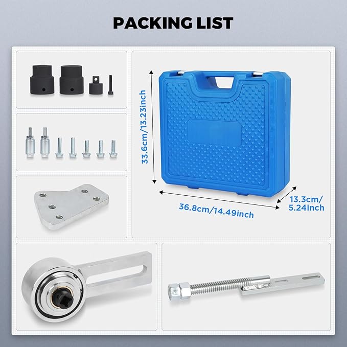 Engine Crankshaft Belt Pulley Removal Tool Compatible for Ford 1.0 & 2.0 Ecoboost/Duratec Torque Multiplier Tool with 21mm and 24mm Socket Crankshaft Pulley Tool 1:5 Labor Saving,1/2" Drive 1500Nm