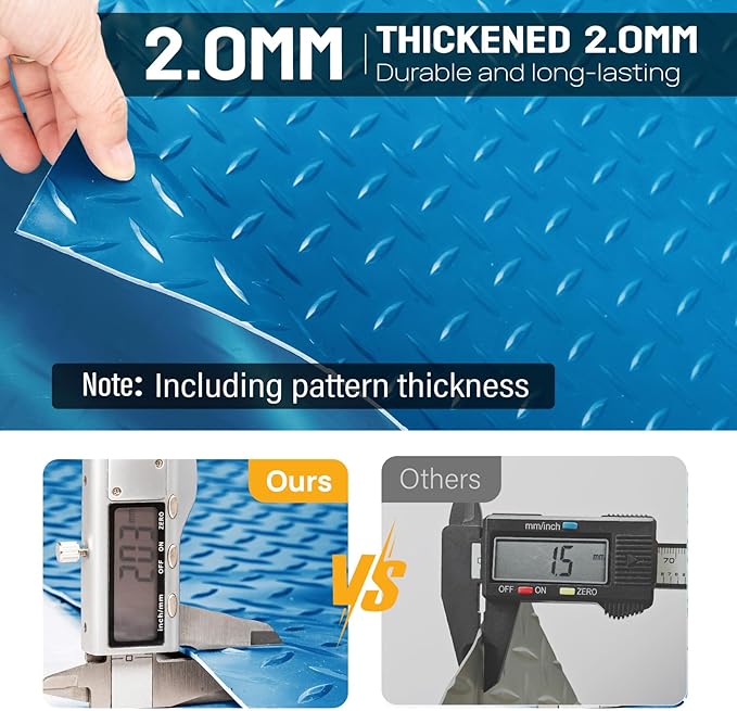 TUFFIOM 7.5 x 20 FT Garage Floor Mat, Thickened Diamond Plate PVC Garage Mats Flooring Roll for Under Car, Garage Parking Mats for Floor Large SUVs, MPV, Pickup Truck