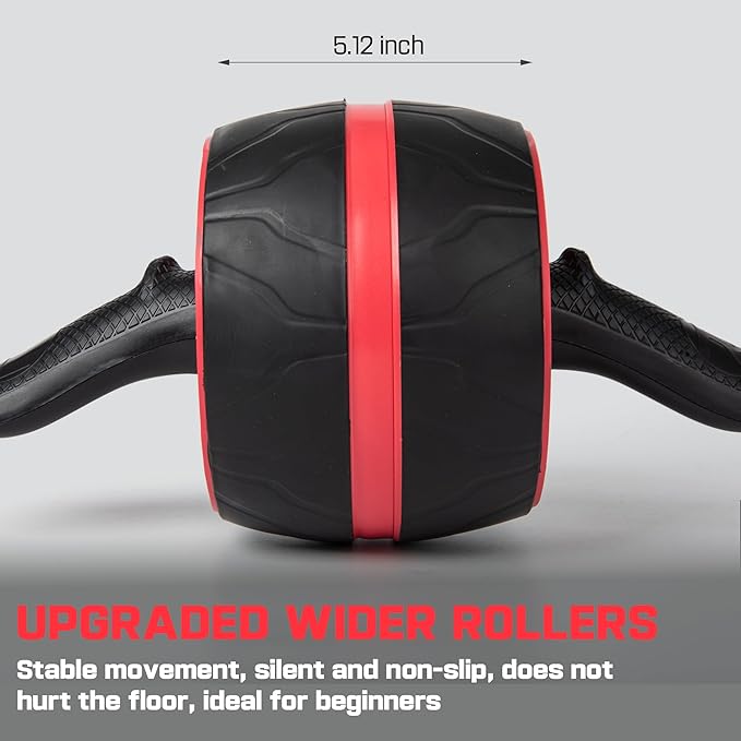 Ab Roller Wheel with Knee Pad Mat,Automatic Rebound Abdominal Wheel Abs Workout Equipment,Home Gym Equipment,No Noise Ab Wheel for Men&Women Abdominal