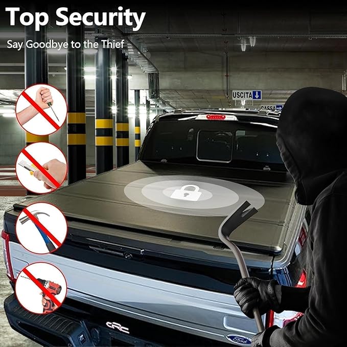 Hard Quad-Fold Tonneau Cover Truck Bed Fits 2015-2026 Ford F-150 Styleside (Not for Flareside) 5.5FT(66") Bed