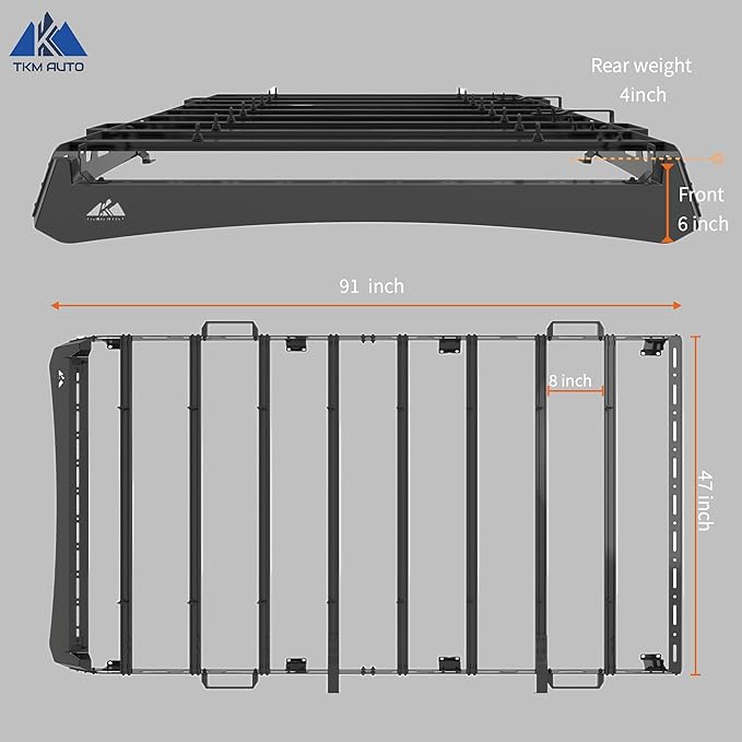 Black Roof Rack Cargo Storage Compatible with 2010-2024 4Runner (Full Size)