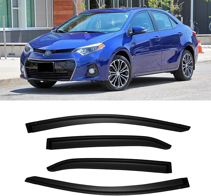 Window Rain Guards for 2014-2019 Toyota Corolla, Window Visor Guard Vent Wind Shade Deflector Rain Shield Protector Sun for 14-19 Corolla 2015 2016 2017 2018 14 15 16 17 18 19,Outside-Mount, 4PCS