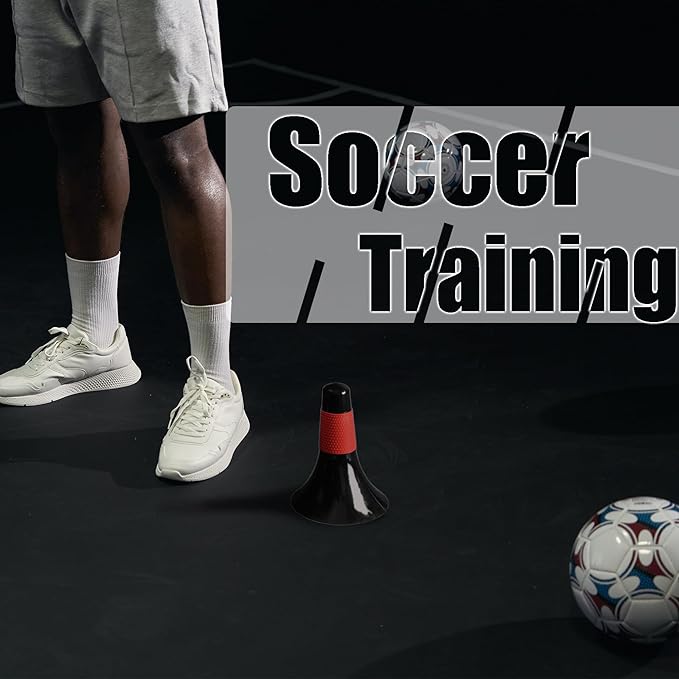 12 Pcs Sports Training Cones 9 Inch Agility Plastic Skating Marker Cones with Carry Bag for Kids Football Basketball Practice