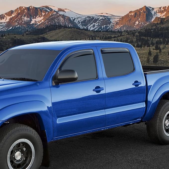 Nilight in Channel Rain Guards for Tacoma 2005 2006 2007 2008 2009 2010 2011 2012 2013 2014 2015 Double Cab Original Window Deflectors, Vent Window Visors-4PCS