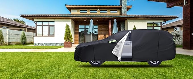 Car Cover Custom Fit for Honda CRV 1997-2025,Toyota RAV4 1996-2025, 6 Layers Truck Cover Waterproof All Weather for Automobiles,Outdoor Full Exterior Cover,Rain, Sun, Wind Protection,Black