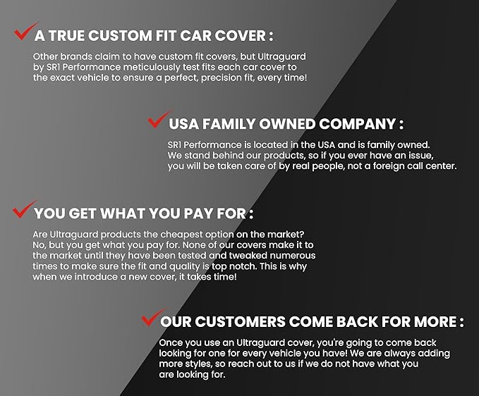 C6 Corvette Car Cover - Custom Fit Outdoor/Indoor Protection Ultraguard Plus 300 Denier Water Resistant for 2005-2013 C6, Z06, ZR1, Grand Sport Corvettes (Red/Black)