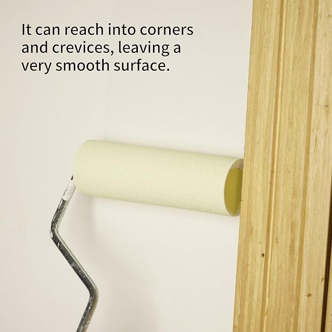 Voomey 4 Inch Foam Paint Roller, High Density Flat Head Foam Mini Paint Roller(Pack of 24), Home Painting Supplies,Paint Edger Tool for Walls,Suitable for Kitchen Cabinets, Doors, Tables, Etc