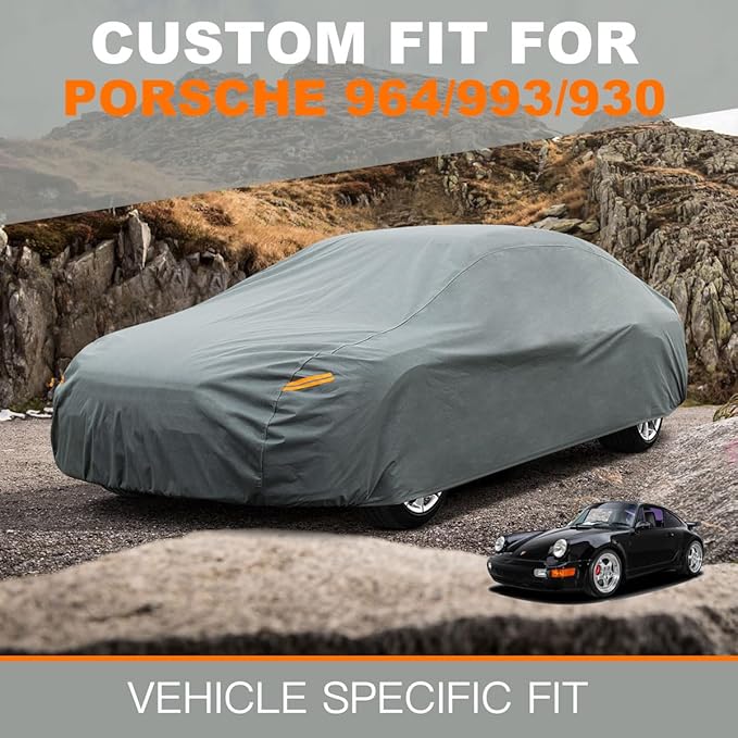 Kayme Heavy Duty Car Cover Custom Fit Porsche 964 993 930 (1967-1997) Waterproof All Weather for Automobiles, Full Exterior Covers Sun Rain UV Protection.(Deliver About 3-10 Days)