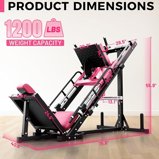 RitFit Leg Press Hack Squat Machine, Professional Adjustable Leg Press Machine for Home Gym with Linear Bearing, Specialty Hack Squat Machine for Full Lower Body Workout with Weight Storage Posts