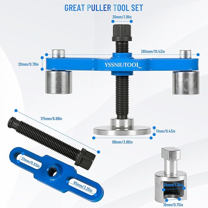 Universal Hub Puller for Commercial Trucks.Rear Axle Drive Axle Hub Puller Removal Tool for Class 6-8 Trucks.Rear Axle Wheel Bearing Puller Heavy Duty Hub Bearing Extractor for Trucks Semi-Trailers