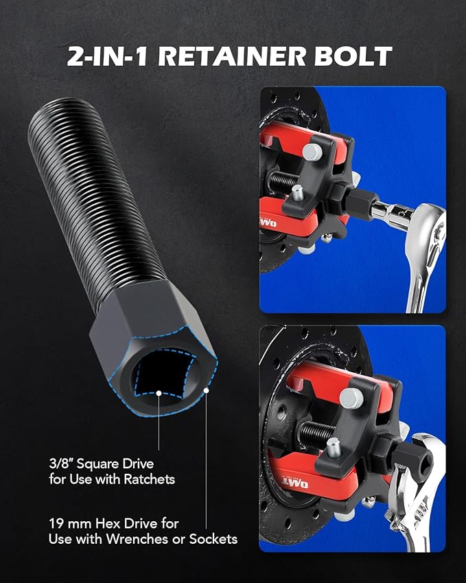 Orion Motor Tech Harmonic Balancer Puller Kit, Adjustable 3-Jaw Puller Set for Removing Harmonic Dampers & Balancers, 3-Jaw Pulley Puller Set Compatible with Chevy GM Chrysler Cadillac Ford More, Red