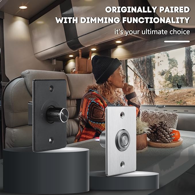 acegoo RV Recessed Ceiling Light 2-3/4” Full Aluminum 12V Dimmable LED Puck Light for Campervan Truck Caravan Boat Roof Under Cabinet Lighting, Flush Mount Cutout 2-1/4" (White,Cool White) 4 Pack