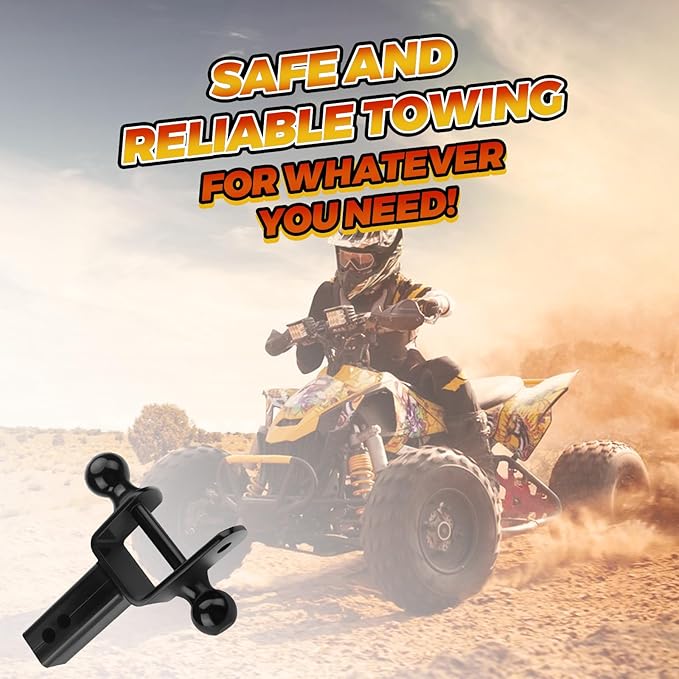 ATV/UTV Dual Ball Trailer Hitch Receiver Hitch Towing Ball Mounts 5000 LBS GTW-Multi Hitch,2 Inch & 1-7/8 Inch Ball,Fits 2-inch Receiver,1-inch Rise,3-in-1 ATV/UTV Multi-Hitch with Pin by puxyblue