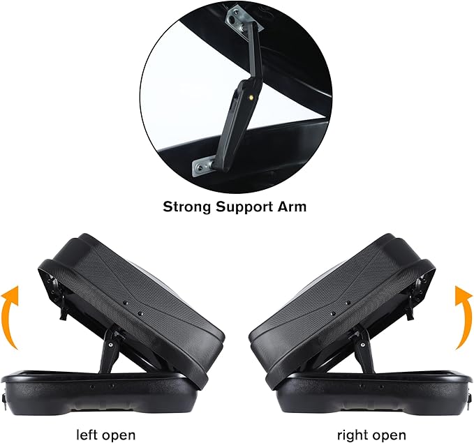 Hard Shell Roof 3D Diamond Embossing Cargo Carrier with Security Keys, Roof Box, Cargo Box, 56 (L) x 30 (W) x 13.7(H) Inches, 13 Cubic Feet (Tool-Free Install), Diamond Black