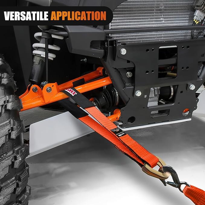 Nilight 4PCS 2"x 38" Axle Tie Down Straps with Protective Sleeve D-Ring for Securing Car Transport Lab Tested 11,127lbs Break Strength Used for Car Engine Hoist, Truck, Trailer, UTV