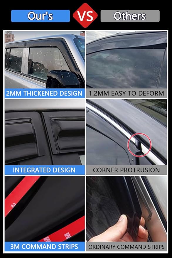 Vent Shades Rain Guards for Subaru WRX 2015 2016 2017 2018 2019 2020 2021 Accessories, for Subaru WRX Window Deflectors Window Visors