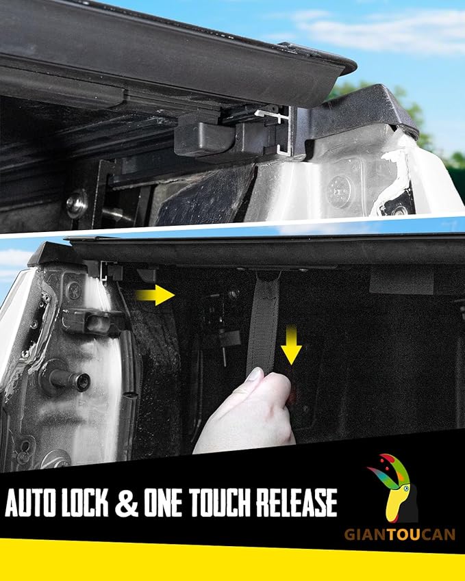 Flip-up Hard Folding Tonneau Cover compitable with 2019-2025 Dodge Ram 1500 New Body Style 6.4ft(76.3") Bed w/o RamBox, Low Profile Style