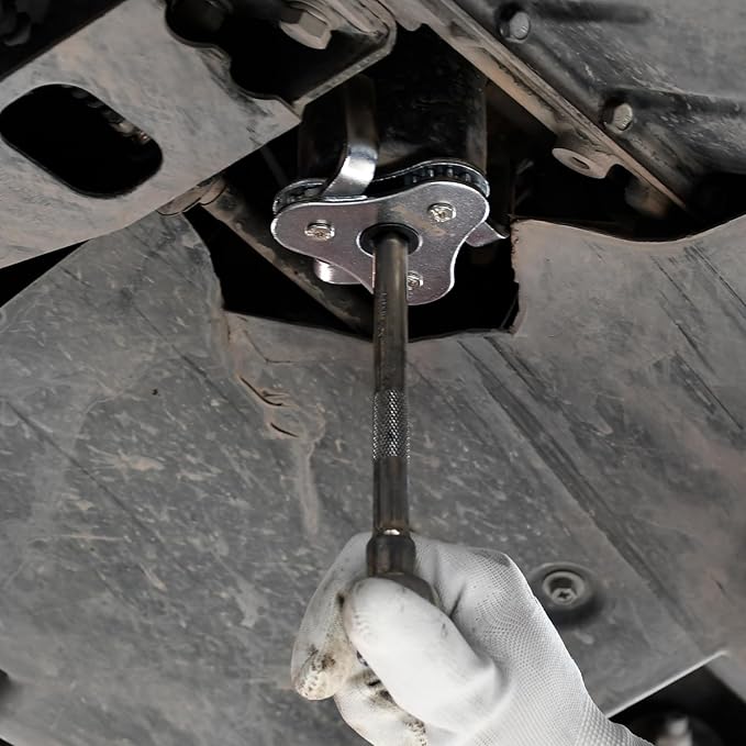 Universal Oil Filter Wrench 3 Jaw Adjustment Oil Filter Removal Tool (2-3/8" to 3-3/4") with 1/2" and 3/8" Square Drive Socket for Car Truck SUV Motorcycle Oil Filter Removal Tool