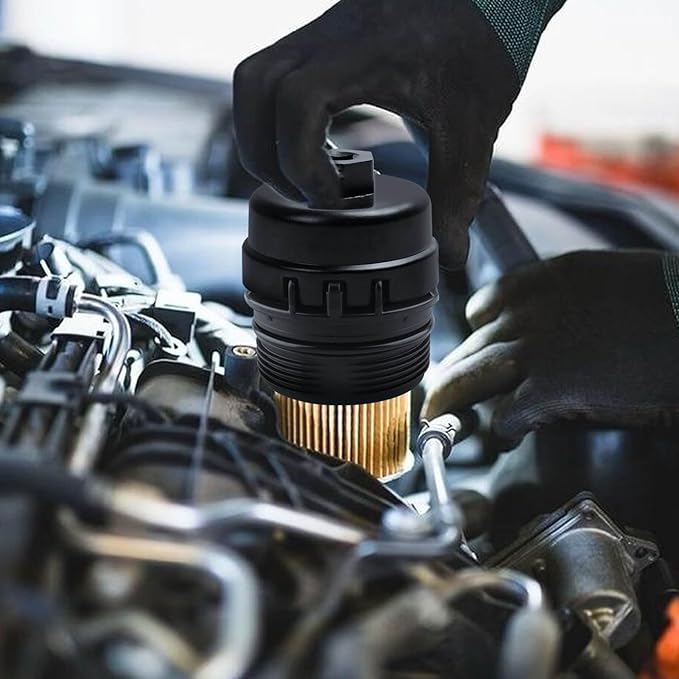 64.5mm Oil Filter Wrench: 14 Flutes 6 Slots Oil Filter Removal Tool Compatible with Toyota Lexus Scion 1.8L Engine(Black)