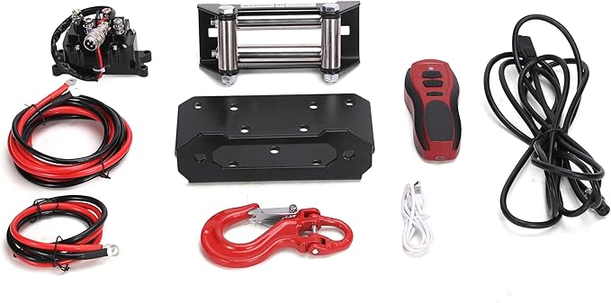 Warrior Winches - Titan 4,500lb Steel Cable Electric Winch – 12V, 3.4HP Motor, 166:1 Planetary Gear, Wired/Wireless Remote, Manual Clutch, Spring Brake, ATV/UTV Winch