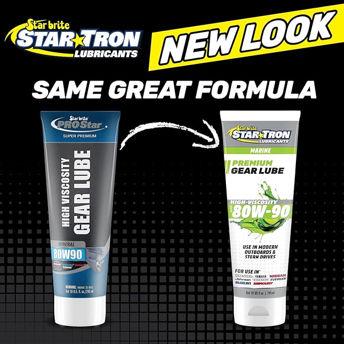 STAR BRITE Star Tron High Viscosity Lower Unit Gear Lube 80W90 - Anti-Wear, Rust & Corrosion Inhibitors, Ideal for Outboard Motors & Stern Drives - 10 OZ (027010)