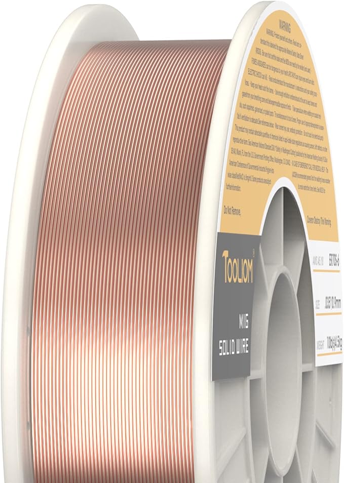 TOOLIOM ER70S-6 .035"(0.9 mm) Mild Steel MIG Solid Welding Wire on 10-Pound Spool Compatible with TL-200M Pro and TL-250M Pro