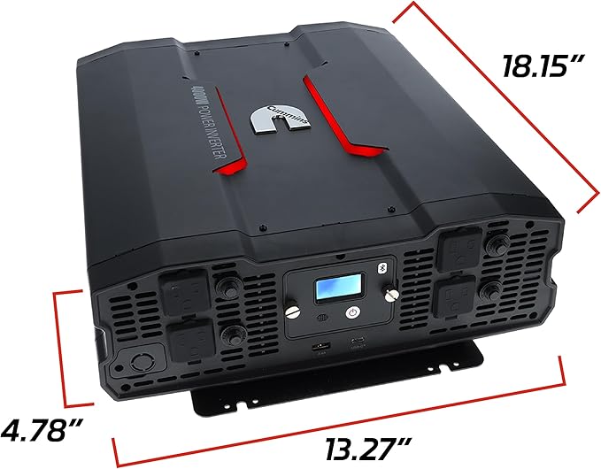 Cummins 4000 Watts Inverter Modified Sine Wave Truck Inverter 12 Volts to 110 Volts Four AC Outlets Two USB Ports (Plus Cable Kit)- CMN4000W - Inverters for Vehicles, Van Life, Camping