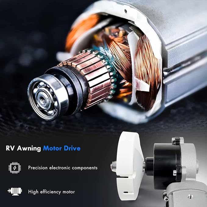 3317084.000B RV Awning Motor Drive Repair Kit Assembly Fit for Dometic 9200 Series Power Awnings Replace# 3316605.001, 3316605.017, White
