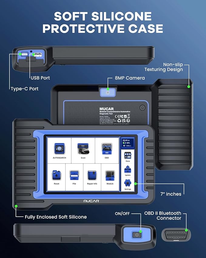 MUCAR Bidirectional Scan Tool, VO7Y All Systems & 28+ Resets OBD2 Scanner Diagnostic Tool with ECU Coding,Wireless Scanner for Car with Active Test