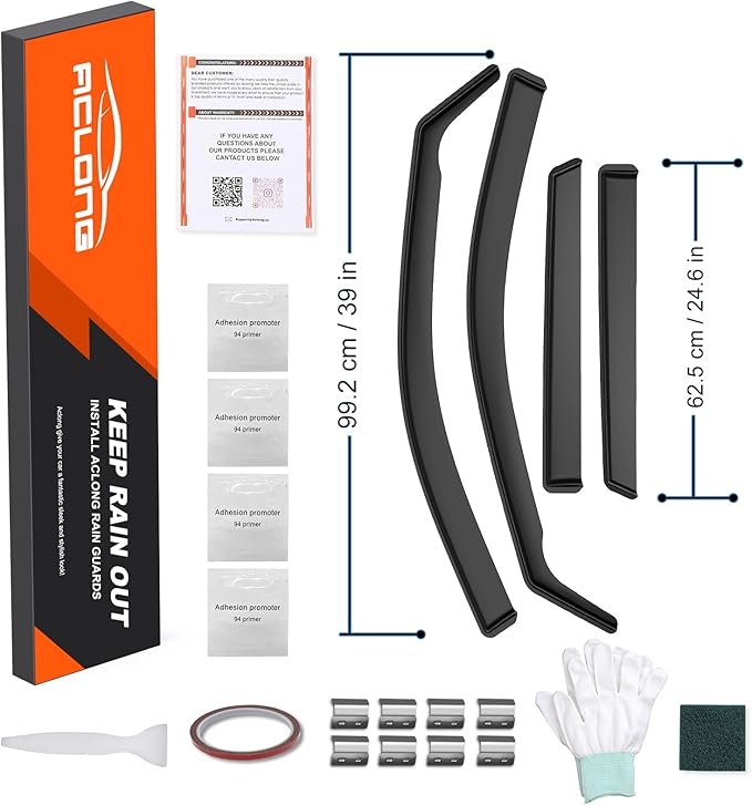 ACLONG in-Channel Rain Guards Black Window Visors Compatible with Jeep Grand Cherokee 2011 2012 2013 2014 2015 2016 2017 2018 2019 2020 Side Shatterproof Sun Visor Window Deflectors 4-Pieces