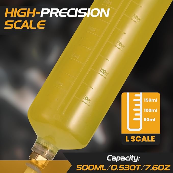 500CC Automotive Fluid Extractor Pump, Premium Manual Extraction & Fill Pump with 2 Hoses, Oil Syringe with Powerful Suction, Fluid Oil Change Evacuator