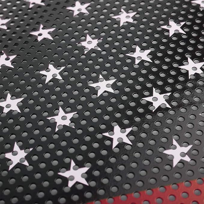 Hooke Road Wrangler Flag Grill Insert JK Mesh Grille Deflector Guard Compatible with Jeep JK Wrangler 2007-2018 - Thin Red