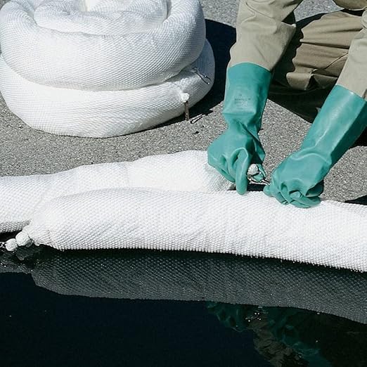 New Pig Oil Boom - Oil-Only Absorbent Boom - 2 Pack - 8" x 20' Boom - Absorbs up to 24 gallons per Boom - BOM409