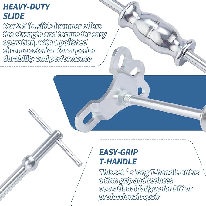 Rear Axle Bearing Puller Tool Axle Seal and Bearing Remover Set with Slide Hammer