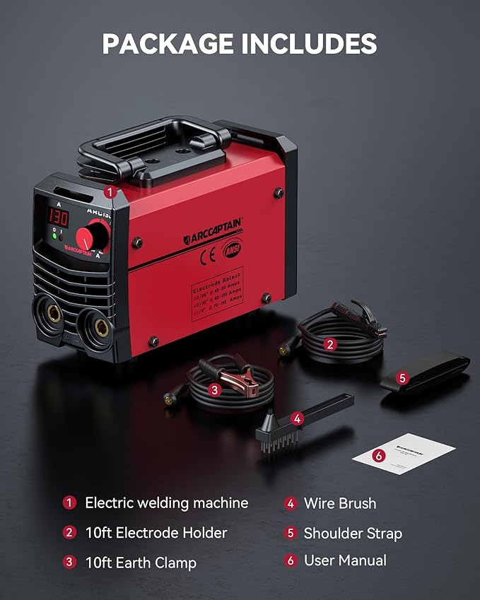 ARCCAPTAIN Stick Welder 110V 130A Mini Welder, Portable MMA ARC Welder Machine for Just One Step, IGBT Inverter Welding Machine with Hot Start, Arc Force, Anti-Stick