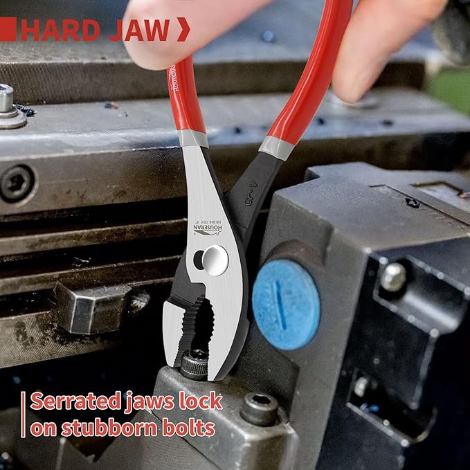 8-In and 10-In 2 PCS Slip Joint Pliers, Small Pliers with Non Slip Handle, High Carbon Steel, 8 Inch Grip Pliers for Tightening, Loosening and Gripping Nuts and Bolts