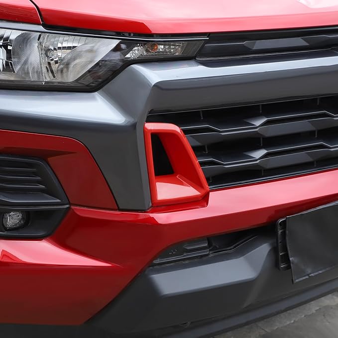 Front Side Bumper Grille Air Outlet Cover fit for Chevy Colorado 2024+ Front Grill Vent Insert Cover Exterior Accessories,Red