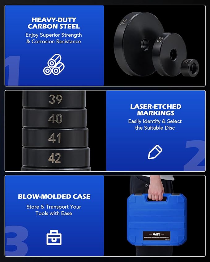 Orion Motor Tech 2 in 1 Blind Hole Bearing Puller & Bushing Press Kit, Complete Bearing & Bushing Service Kit with Bearing Race and Seal Puller, Bushing Driver Tools, Wheel Bearing Removal Tool Set