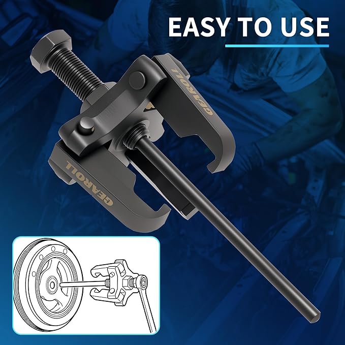 Harmonic Balancer Puller Remove Extractor Kit Set, Adjustable 3-Jaw Puller for Removing Harmonic Damper Pulley Compatible with Chevy GM Chrysler ect.