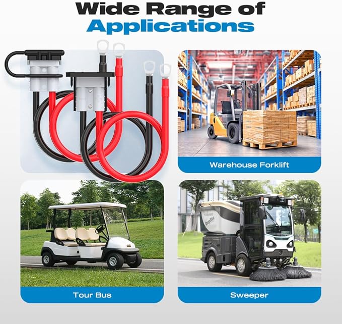 Anderson Connector, 8AWG 50AMP Battery Quick Connect/Disconnect Connector 6 to 12 Gauge 1.25ft Battery Cable Connector 12v-36V Winch Wiring Kit for Cable RV Truck Winch(2 Pack)
