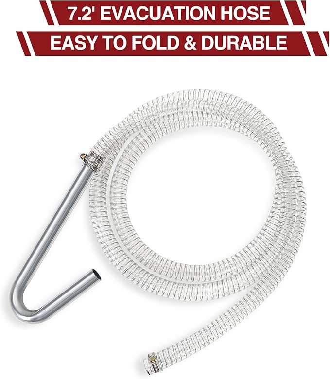 Low Profile Oil Drain Pan, 20 gal Electric Oil Drain Pan with Pump 110V Electric Pump, 8 ft Hose & Folding Handle, Rolling Cart for Cars, Trucks, Buses, RVs