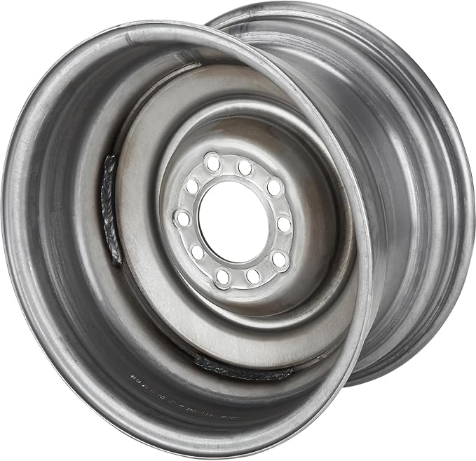 Speedway Motors Smoothie 15 x 8 Plain Steel Wheel, 5 on 4.5/4.75 Dual Bolt Patterns, 4.25 Wheel Backspacing, 3/16 Inch Thick Steel Centers with Reinforcing Rib